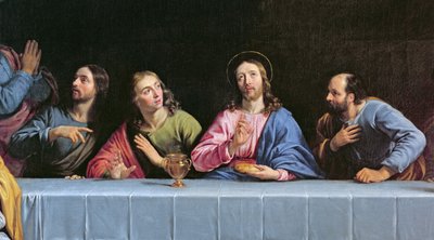 最後の晩餐、リトルラスト晩餐と呼ばれる油彩140140のキャンバスの詳細 作： Philippe de Champaigne